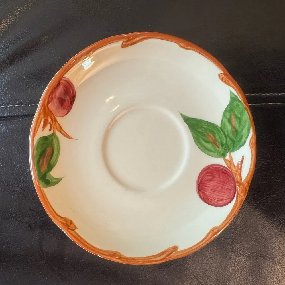 Set Of 4 Vintage Franciscan Apple Pattern Saucer Plates Made in California - 6